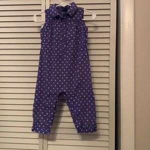 Baby Gap purple with white polka dots romper